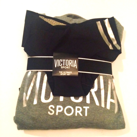 NWT VS Ultimate Sport 4 Pc Special Collection-Sweat Shirt/Leggings & Panty/Bag - Picture 3 of 14